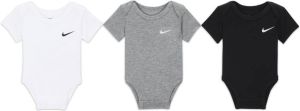 Nike Swoosh Rompertje voor baby's (3-6 maanden 3 stuks) Zwart