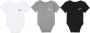 Nike Swoosh rompertjes voor baby's (0-9 maanden 3 stuks) Zwart - Thumbnail 1