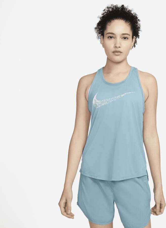 Nike Swoosh Run Hardlooptanktop voor dames Blauw