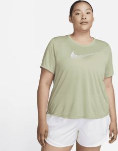 Nike Swoosh Run Hardlooptop met korte mouwen voor dames Groen