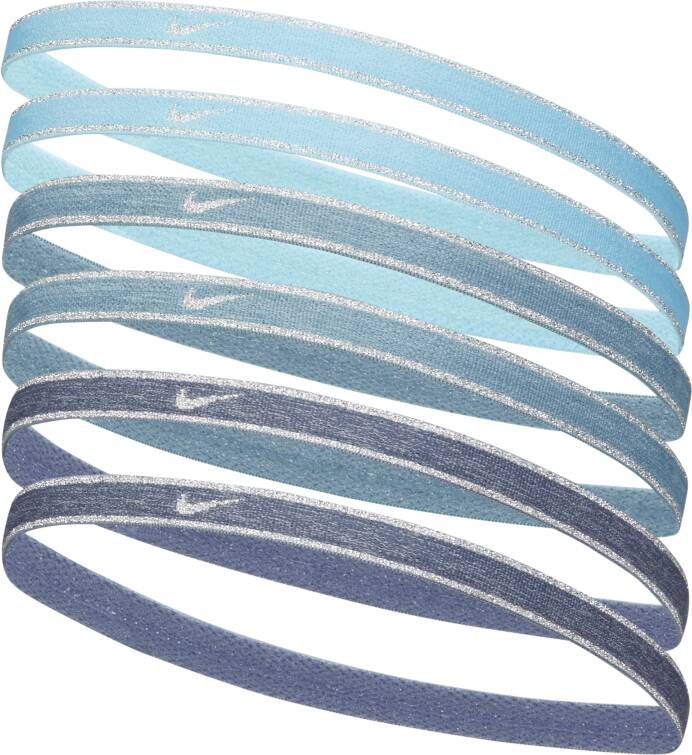 Nike Swoosh Sport Metallic haarband (6 stuks) Blauw