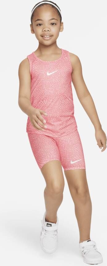 Nike Swoosh Tank and Bike Shorts Set Tweedelige Dri-FIT set voor kleuters Roze