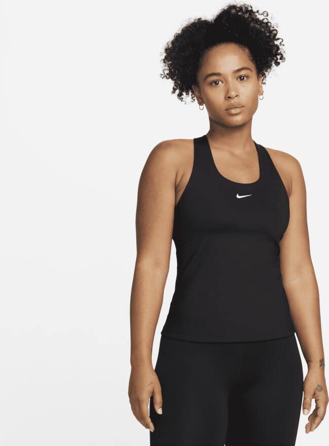 Nike Swoosh Tanktop met padded sport-bh met medium ondersteuning Zwart