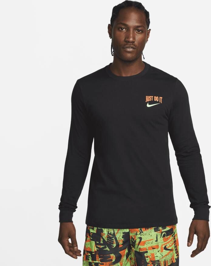 Nike T-shirt met lange mouwen voor heren Zwart