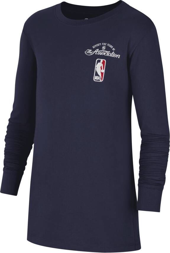 Nike Team 31 Courtside NBA-shirt met lange mouwen voor kids Blauw