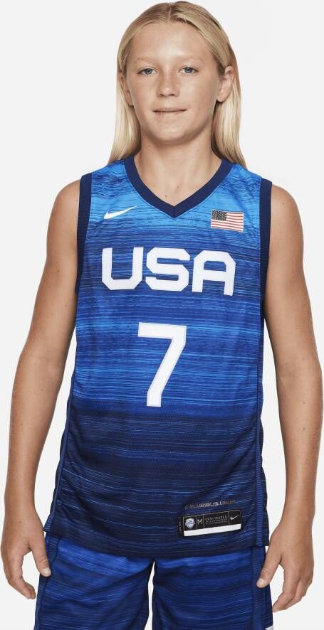 Nike Team USA (Kevin Durant) (Thuis) basketbaljersey voor kids Wit