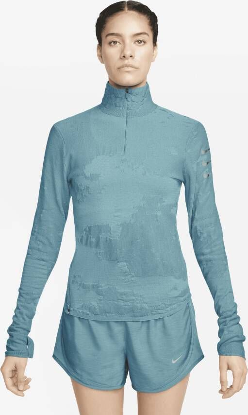 Nike Therma-FIT ADV Run Division Top met halflange rits voor dames Blauw