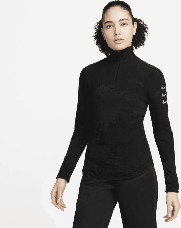 Nike Therma-FIT ADV Run Division Top met halflange rits voor dames Zwart