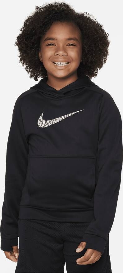 Nike Therma-FIT basketbalhoodie met graphic voor Zwart