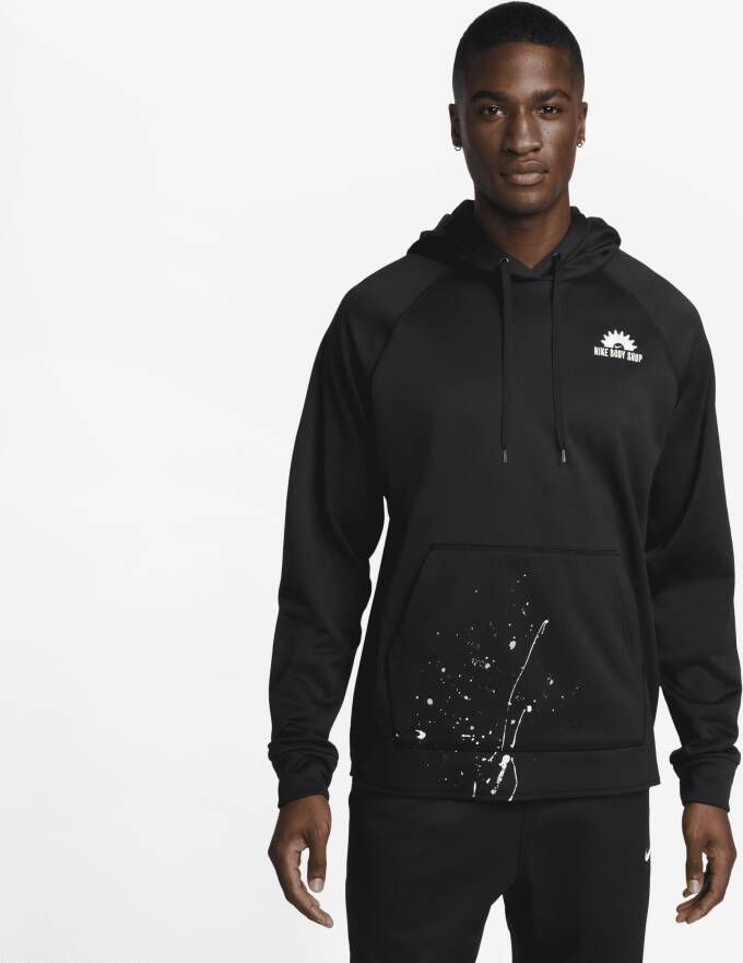 Nike Therma-FIT Fitnesstop van fleece voor heren Zwart