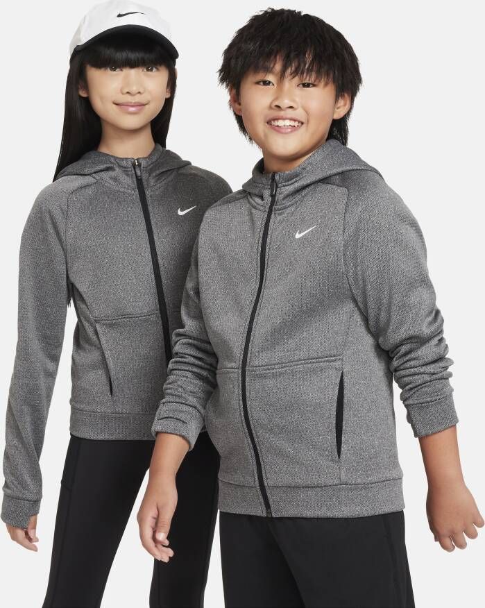 Nike Therma-FIT hoodie met rits voor kids Zwart