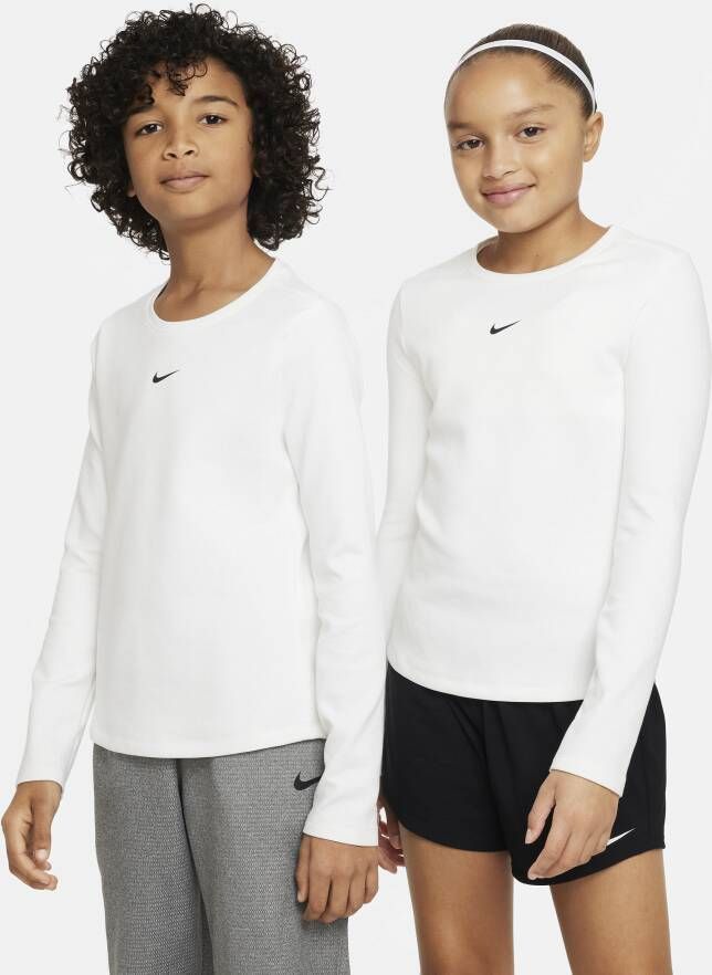 Nike One Therma-FIT trainingstop met lange mouwen voor kids Wit