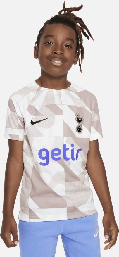Nike Tottenham Hotspur Academy Pro Derde Dri-FIT voetbaltop met korte mouwen voor kids Wit