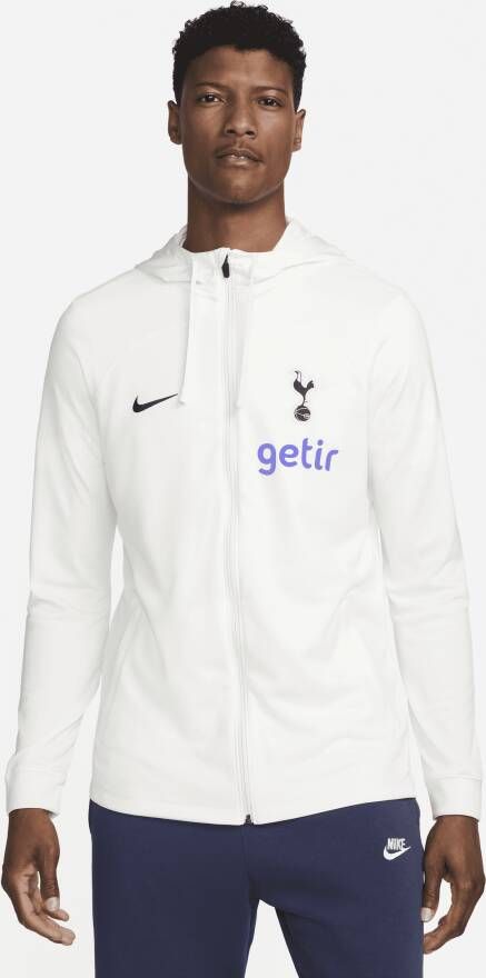Nike Tottenham Hotspur Strike Dri-FIT voetbaltrainingsjack met capuchon voor heren Wit