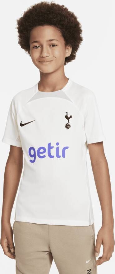 Nike Tottenham Hotspur Strike voetbaltop met Dri-FIT en korte mouwen voor kids Wit