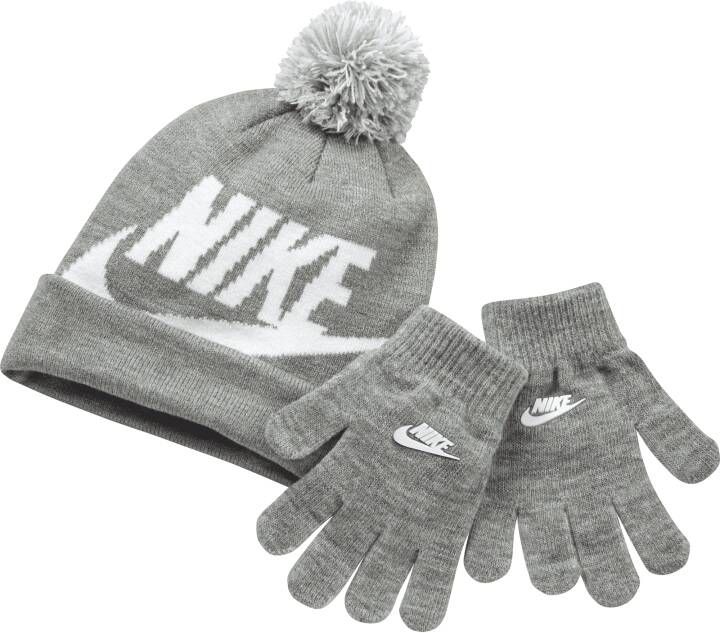 Nike Tweedelige kleuterset met beanie en handschoenen Grijs