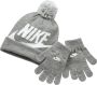 Nike Tweedelige kleuterset met beanie en handschoenen Grijs - Thumbnail 1