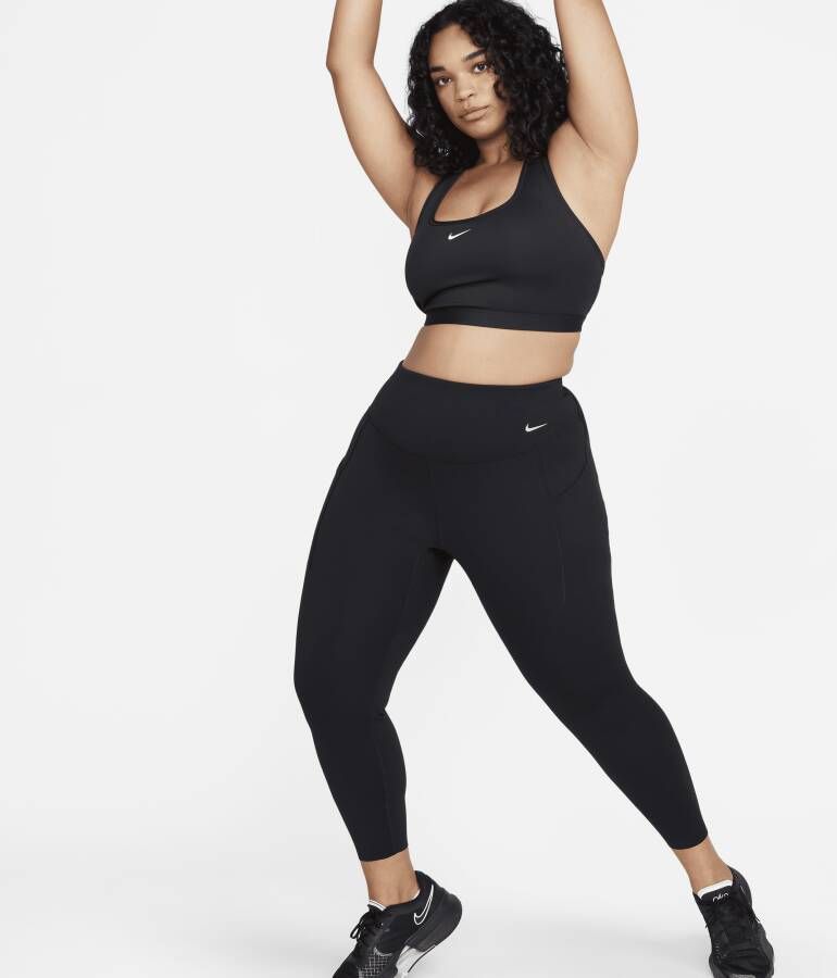 Nike Universa 7 8-legging met hoge taille zakken en medium ondersteuning voor dames (Plus Size) Zwart