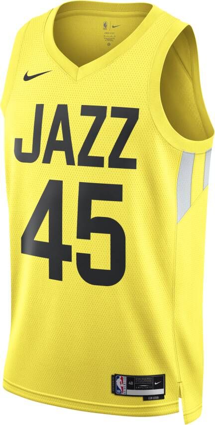 Nike Utah Jazz Icon Edition 2022 23 Dri-FIT Swingman NBA-jersey voor heren Geel