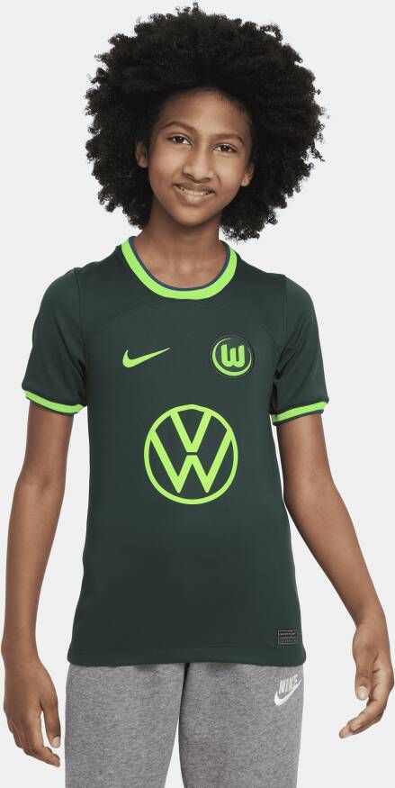 Nike VfL Wolfsburg 2022 23 Stadium Uit voetbalshirt met Dri-FIT voor kids Groen