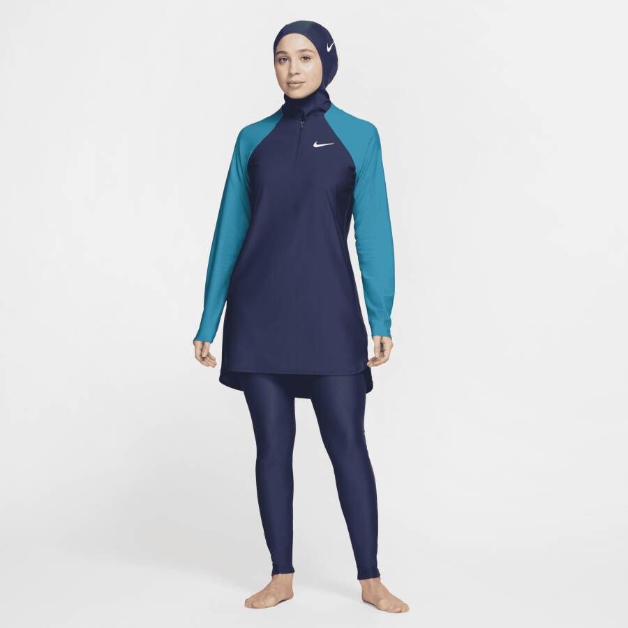 Nike Victory Aansluitende zwemlegging met volledige bedekking voor dames Blauw