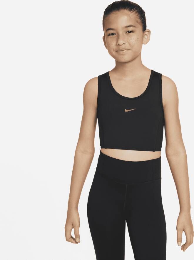 Nike Yoga Dri-FIT tanktop voor meisjes Zwart