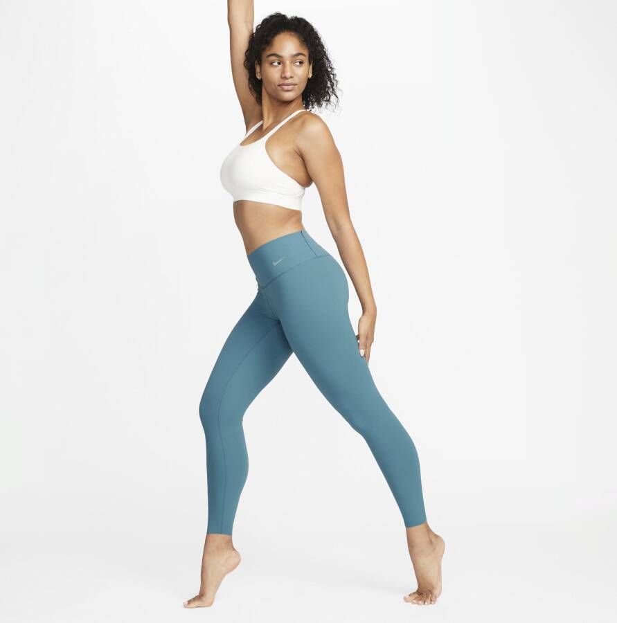 Nike Zenvy 7 8-legging met iets ondersteunende halfhoge taille voor dames Blauw