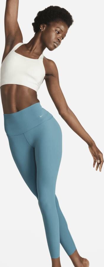 Nike Zenvy 7 8-legging met iets ondersteunende hoge taille voor dames Blauw