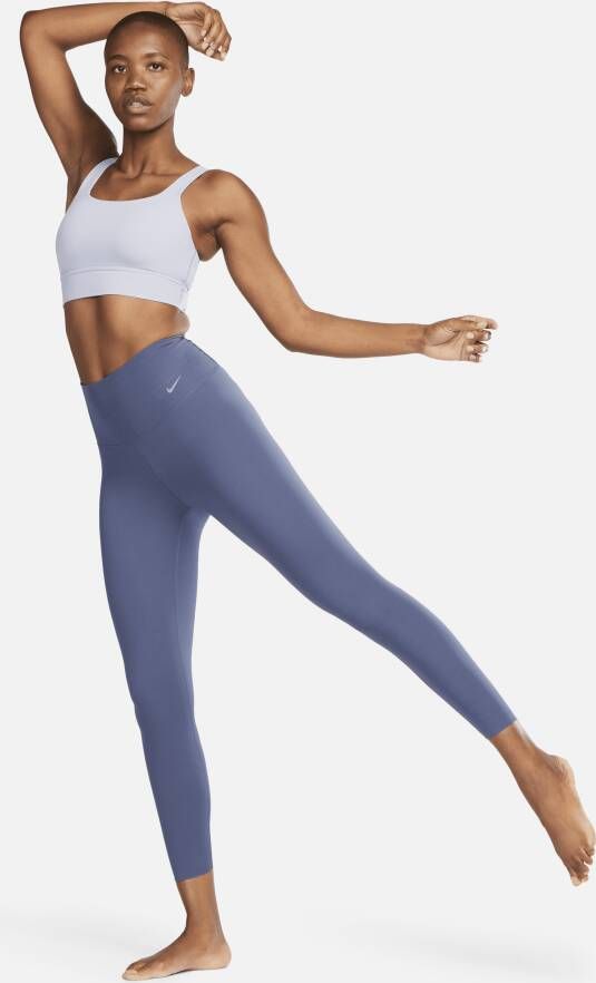 Nike Zenvy 7 8-legging met iets ondersteunende hoge taille voor dames Blauw