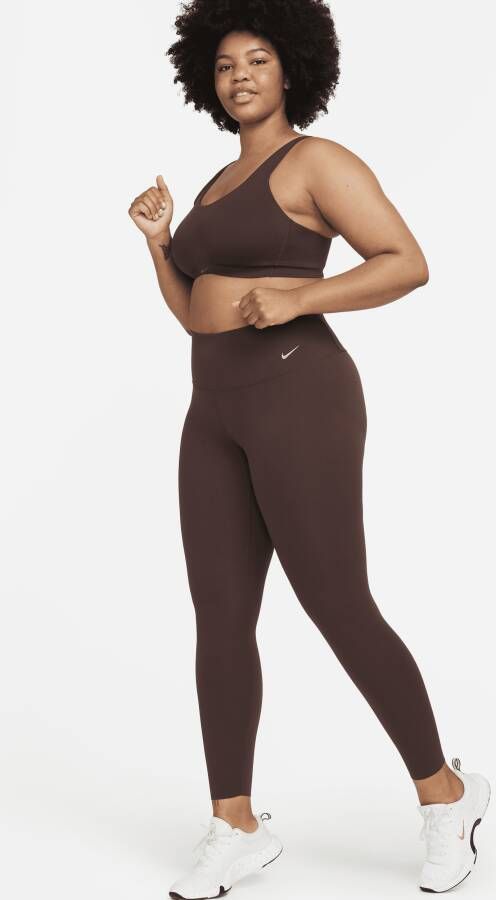 Nike Zenvy 7 8-legging met iets ondersteunende hoge taille voor dames Bruin