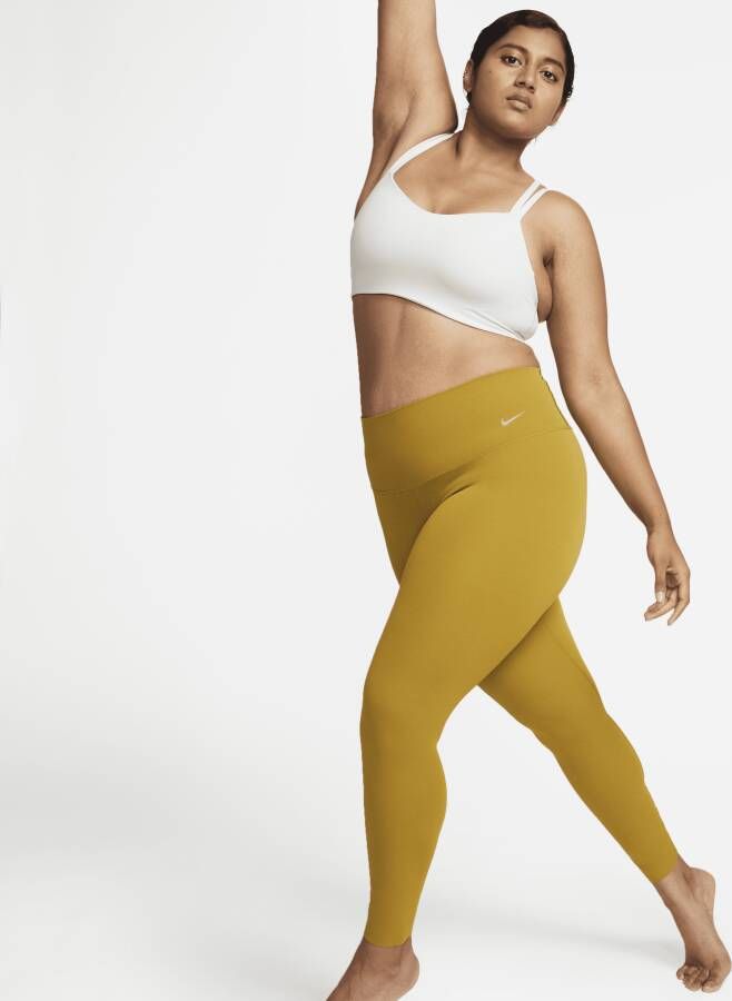 Nike Zenvy 7 8-legging met iets ondersteunende hoge taille voor dames Bruin