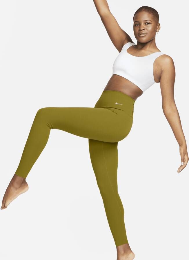 Nike Zenvy 7 8-legging met iets ondersteunende hoge taille voor dames Groen