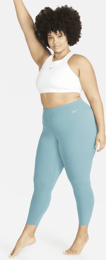 Nike Zenvy 7 8-legging met iets ondersteunende hoge taille voor dames (Plus Size) Blauw