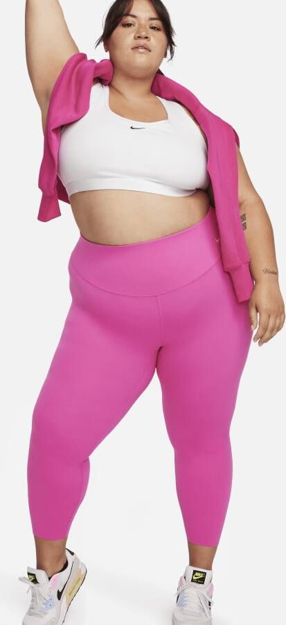 Nike Zenvy 7 8-legging met iets ondersteunende hoge taille voor dames (Plus Size) Roze