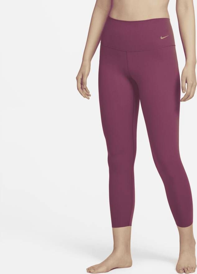 Nike Zenvy 7 8-legging met iets ondersteunende hoge taille voor dames Rood