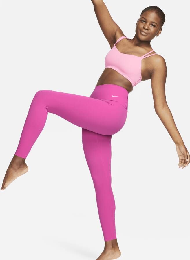 Nike Zenvy 7 8-legging met iets ondersteunende hoge taille voor dames Roze