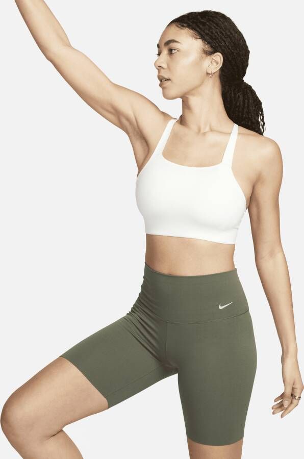 Nike Zenvy Bikeshorts met iets ondersteunende hoge taille voor dames (21 cm) Groen