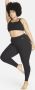 Nike Zenvy Legging met volledige lengte en iets ondersteunende hoge taille voor dames (Plus Size) Zwart - Thumbnail 1