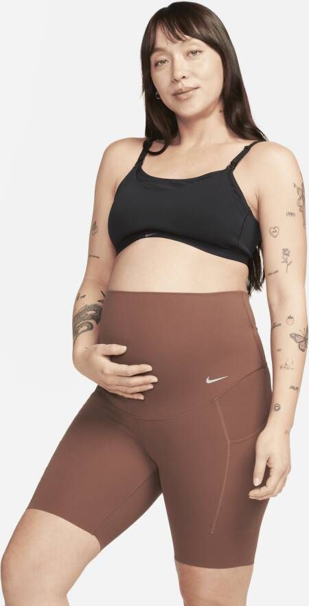 Nike Zenvy (M) bikershorts met zakken en iets ondersteunende hoge taille voor dames (21 cm zwangerschapskleding) Blauw