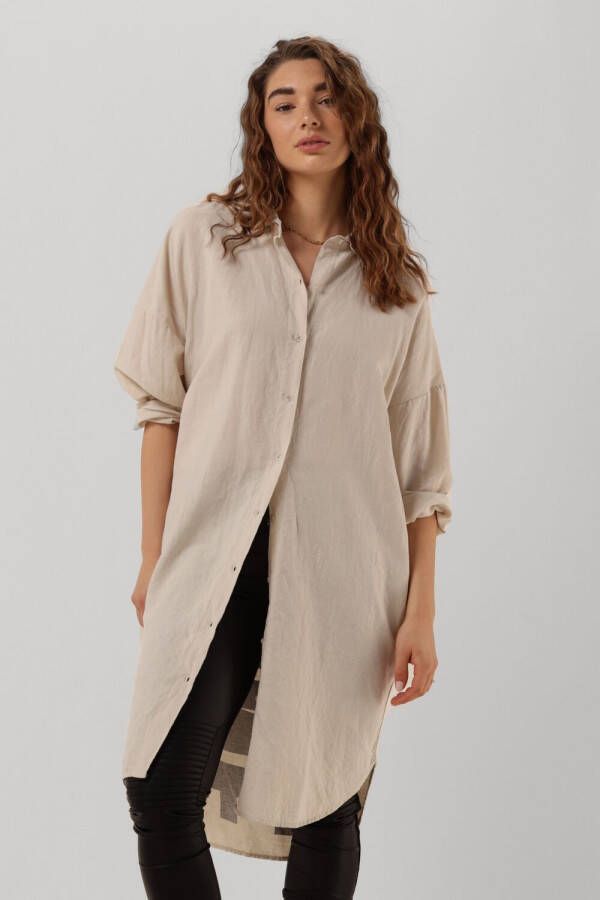 10days Beige Midi Jurk Shirt Dress Sunshine