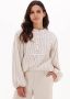 10Days Oversized Lurex Shirt Blouse Beige Dames - Thumbnail 1