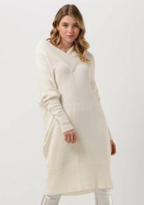 10days Witte Midi Jurk Soft Knit V-neck Dress