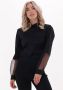 10days Zwarte Blouse Contrast Organza Shirt Poplin - Thumbnail 1