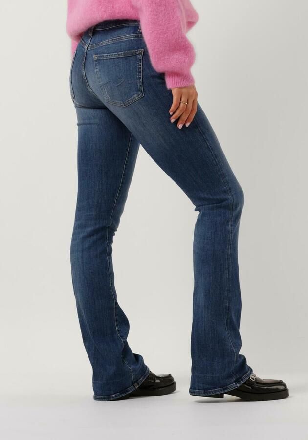 7 FOR ALL MANKIND Dames Jeans Hw Skinny Slim Illusion Alleyway With Raw Cut Donkerblauw