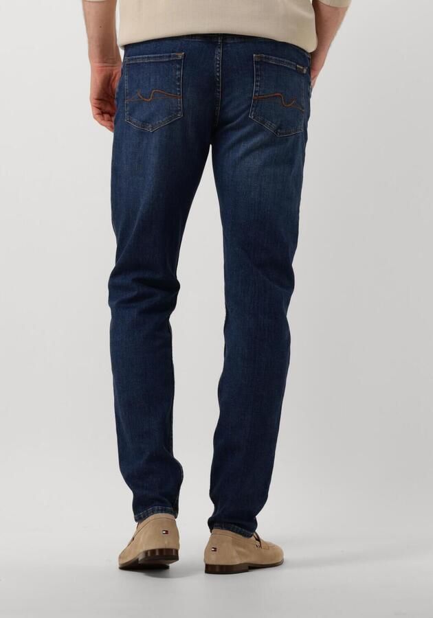 7 For All Mankind Indigo Blue Denim Jeans Tapered Leg Blue Heren