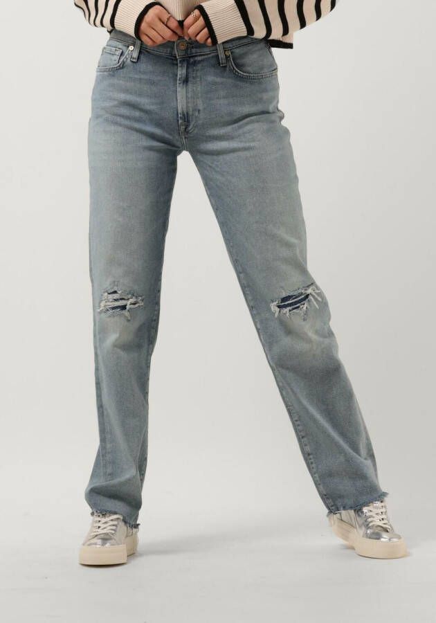 7 for all Mankind Blauwe Straight Leg Jeans Ellie Straight Luxe Vintage Elevated Bespoke