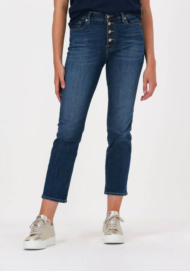 7 for all Mankind Blauwe Straight Leg Jeans The Straight Crop