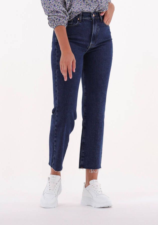 7 For All Mankind Logan Straight Leg Jeans in Donkerblauw Blue Dames