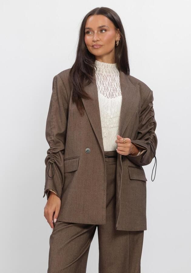 AAIKO Dames Blazers Kendal Double Tweed Vis 518 Bruin