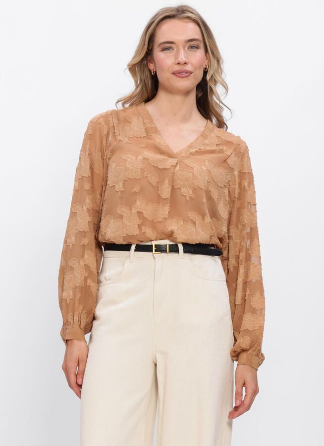 AAIKO Dames Blouses Alana Chiffon Pes 509 Camel